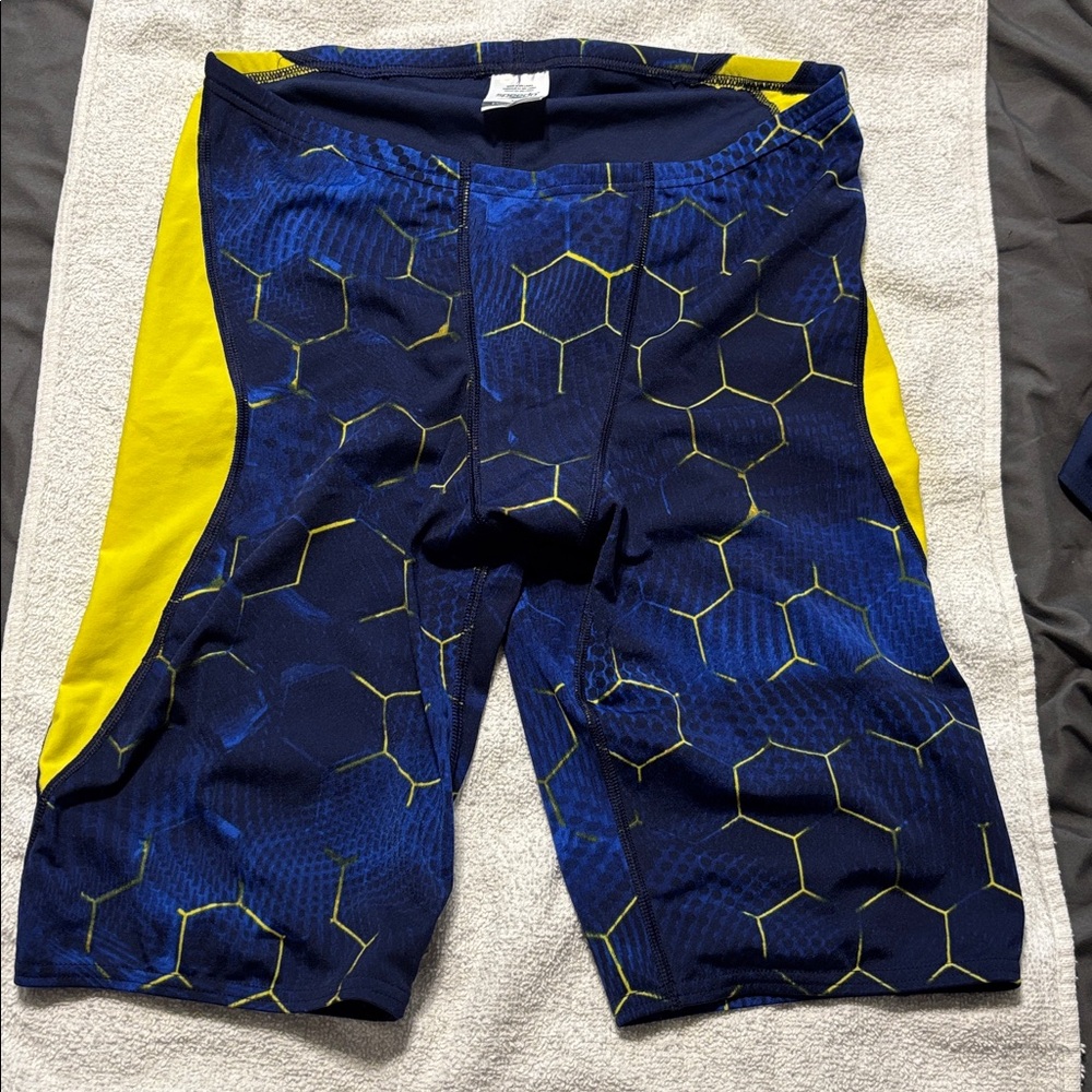 Speedo Navy and Yellow Swim jammer